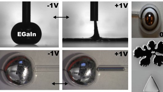 Researchers from North Carolina State University have changed the shape of liquid metals w... Researchers from North Carolina State University have changed the shape of liquid metals w...